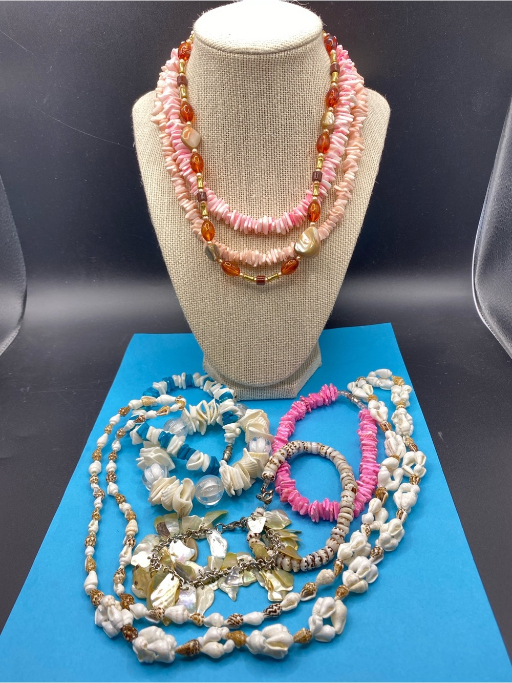 Beachy Seashell Jewelry Bundle Necklaces Anklets Bracelets